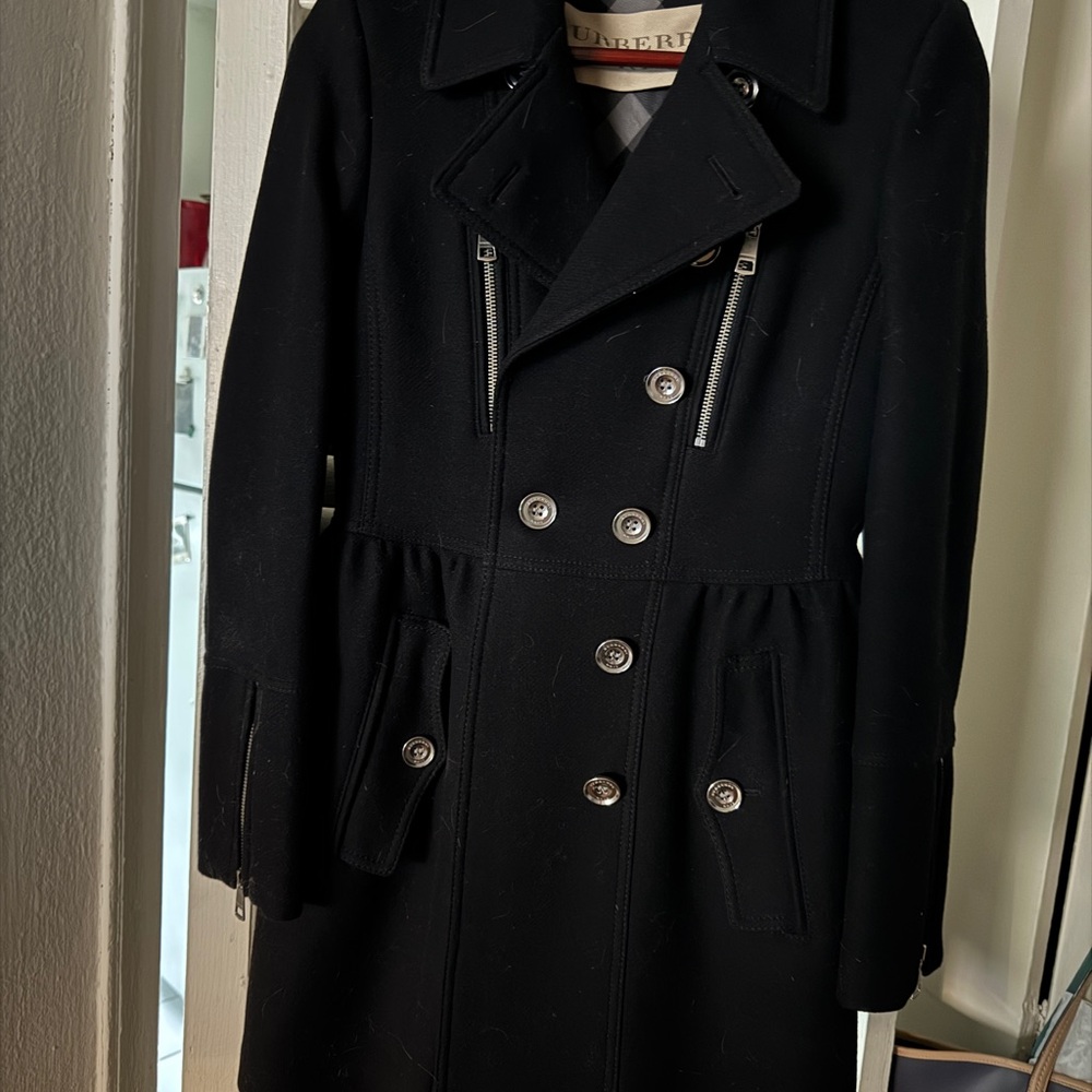 Burberry Brit Black Plaid Lined Jacket